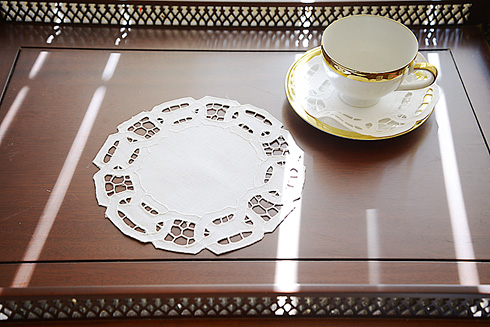 White Dynasty Cutworks Doily